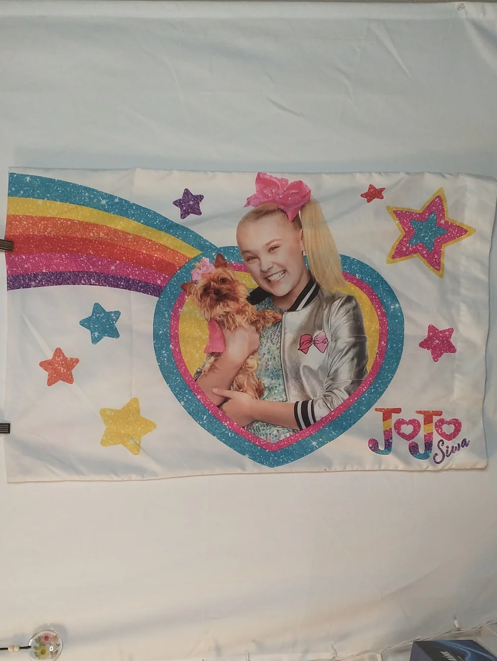 JoJo Siwa Pink Teal Rainbow Star Pillowcase